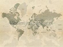Wereldkaart in vergrijsde tinten fototapeten AG Design weltkarten 
