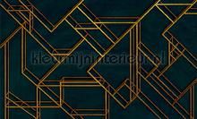 L. Geometric dark blue fotomurais 6800207 Mural room set photo's Coordonne