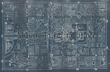 Old Beiging Map dark blue fototapeten Coordonne Random Papers 2 6800304