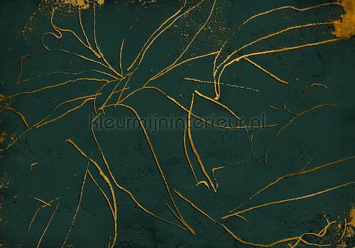 abstract flora emerald papier murales 6800408 Graphique - Abstrait Coordonne