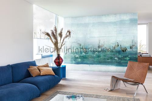 waterside aqua Links papier murales dgium1011 Oriental - Trompeloeil Khroma