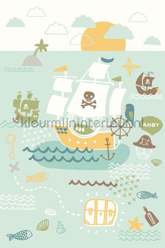 Wallpower Junior Pirates Ahoy Flat fotobehang 364108 babykamer Eijffinger