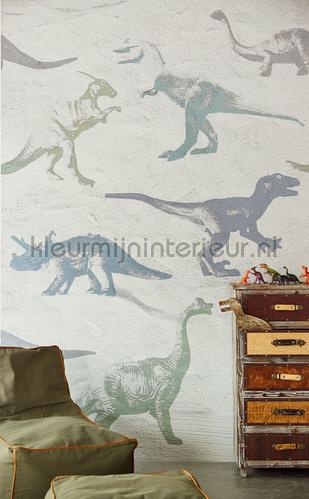 Wallpower Junior Dino Fossils Grey fototapeten 364154 Eijffinger