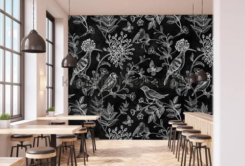 Blackboard 9 birds carta da parati dd110346 Walls by patel AS Creation