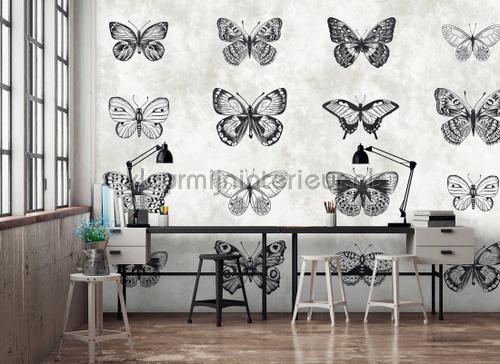 Sketchpad 3 butterflies behang dd110361 Walls by Patel AS Creation