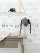 Woezel en Pip Stripes mint photomural wp-807 babyroom Kek Amsterdam