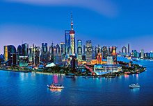 Shanghai Skyline fotobehang Ideal Decor behang 