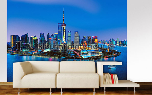 Shanghai Skyline fotobehang 00135 aanbieding fotobehang Ideal Decor