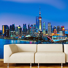 Shanghai Skyline fotomurali 00135 Ideal-Decor Poster Ideal Decor