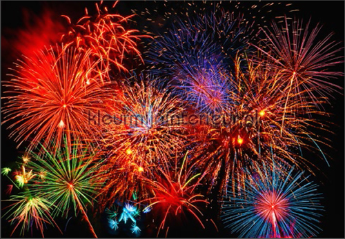 Fireworks fotobehang 00131 Ideal-Decor Poster Ideal Decor