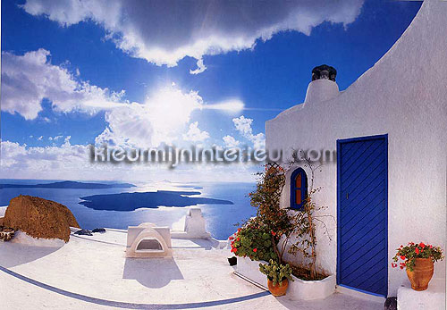 santorini sunset fotobehang 269 Ideal-Decor Poster Ideal Decor