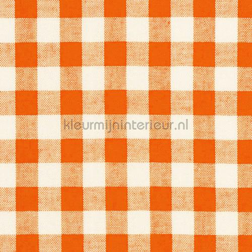 Boerenbont ruit 10mm oranje curtains countryside Kleurmijninterieur