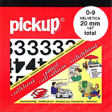 Cijferset, Helvetica, 20mm, Zwart stickers mureaux Pick-up Signalétique 