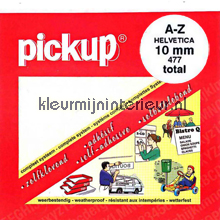 Letterset, Helvetica, 10mm, Wit decoration stickers Pick-up Alfabet sets 12010010