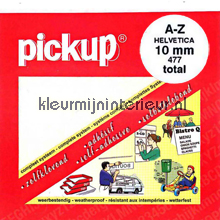 Letterset, Helvetica, 10mm, Wit adesivi murali Pick-up Segnaletica 