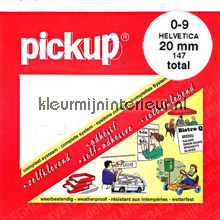 Cijferset, Helvetica, 20mm, Wit vinilo decorativo Pick-up Señalización 