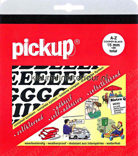  Letterset, Cooper Black, 15mm, Zwart stickers mureaux 12100015 Alfabet sets Pick-up