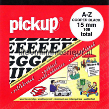  Letterset, Cooper Black, 15mm, Zwart decoration stickers Pick-up Alfabet sets 12100015