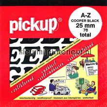 Letterset, Cooper Black, 25mm, Zwart stickers mureaux Pick-up Alfabet sets 12100025