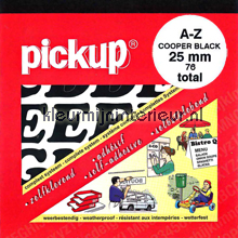 Letterset, Cooper Black, 25mm, Zwart adesivi murali Pick-up Segnaletica 