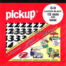Cijferset, Cooper Black, 15mm, Zwart interieurstickers Pick-up plakletters en cijfers set 