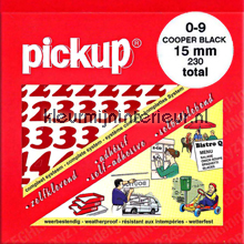 Cijfers, Cooper Black, 15mm, Rood interieurstickers Pick-up plakletters en cijfers set 