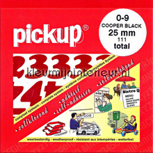 Cijfers, Cooper Black, 25mm, Rood decoration stickers Pick-up Signage 
