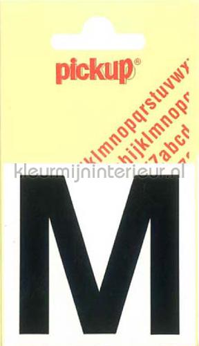 letter M Helvetica interieurstickers m-zwart Basic Letters en Cijfers Pick-up