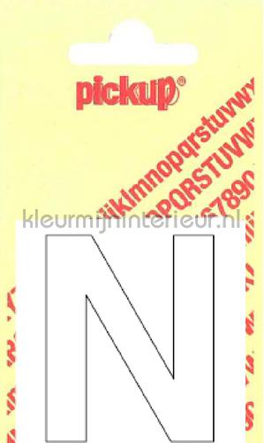 letter N Helvetica interieurstickers n-wit Basic Letters en Cijfers Pick-up