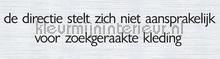 Directie Niet Aansprakelijk decoration stickers Pick-up Signage 
