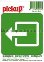 Nooduitgang picto sticker wallstickers Pick-up Bewegwijzering P616
