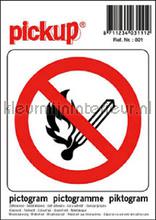 Verbod Open Vuur picto sticker wallstickers Pick-up tal og bogstaver 