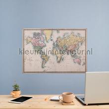 Wereldkaart Muursticker Vintage wallstickers 44211 Lande - Byer Imagicom