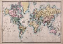 Wereldkaart Muursticker Vintage wallstickers 44211 Crearreda collection Imagicom