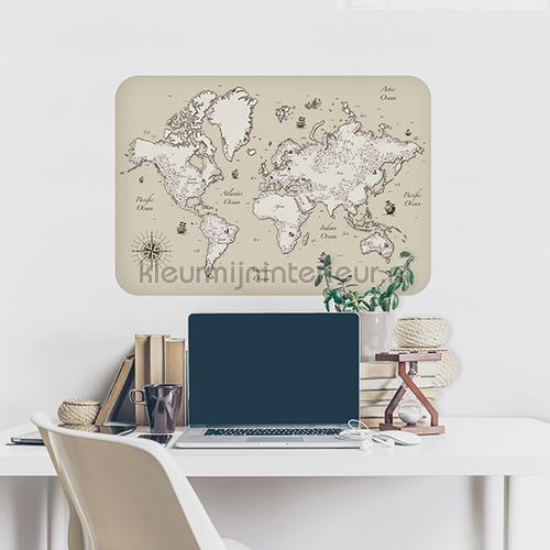 Wereldkaart Muursticker Sailing wallstickers 44212 abstrakte moderne Imagicom