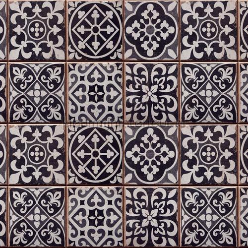 Azulejos keukenwand sticker zwart wallstickers 67253 Crearreda collection