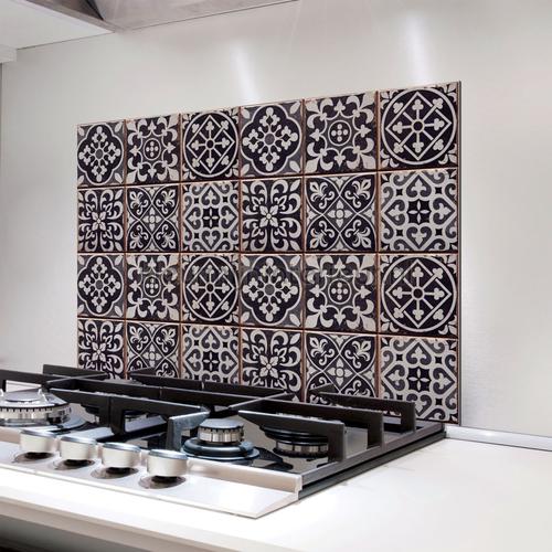 Azulejos keukenwand sticker zwart wallstickers 67253 Crearreda collection