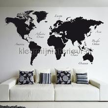 Wereldkaart Muursticker Zwart XXL decorative selbstkleber 81105 teenager Imagicom