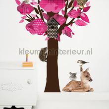 forest friends tree rose interieurstickers ms-087 bloemen natuur Kek Amsterdam