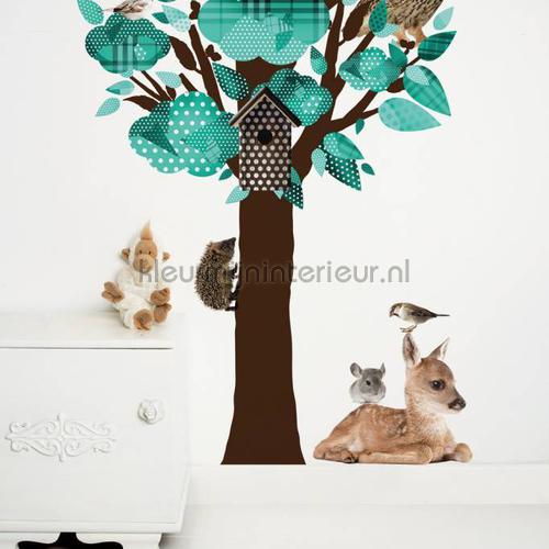 forest friends tree turquoise decoration stickers ms-088 girls Kek Amsterdam