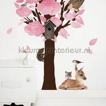 forest friends tree lichtrose wallstickers ms-111 Muurstickers Kek Amsterdam