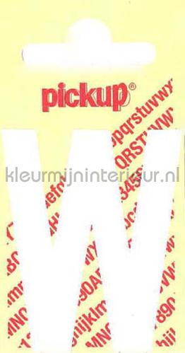 letter W Nobel wallstickers w-wit Rechte Letters en Cijfers Pick-up