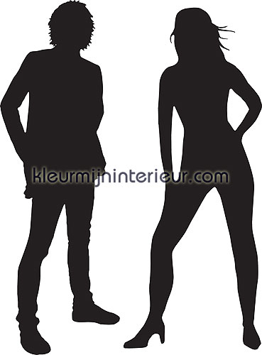 man en vrouw silhouet interieurstickers 350-0039 aanbieding stickers DC-Fix