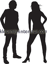 Man en vrouw silhouet autocolantes decoração DC-Fix sale wall stickers 
