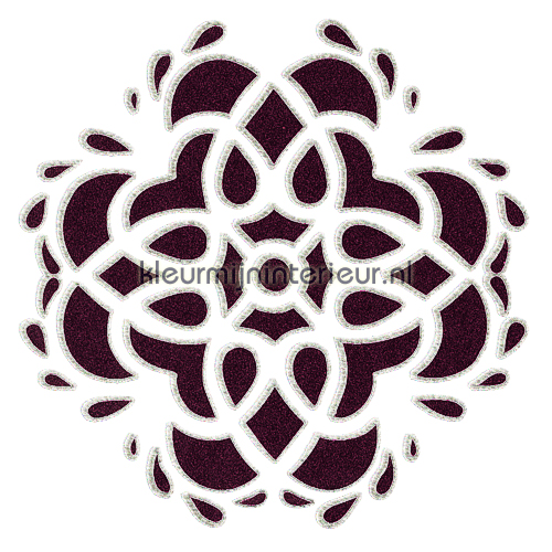 Wall tatoo velours 3 stuks decoration stickers 50010 Ornaments - Rosettes Dutch Wallcoverings