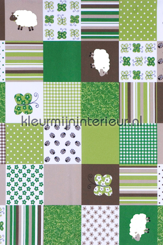 Sheep patchwork COUPON 10 mtr gordijnen aanbieding gordijnen