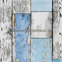 Steigerhout blauw grijs pellicole autoadesive Gekkofix Gekkofix-collectie 12880