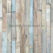 Behang oud blauw