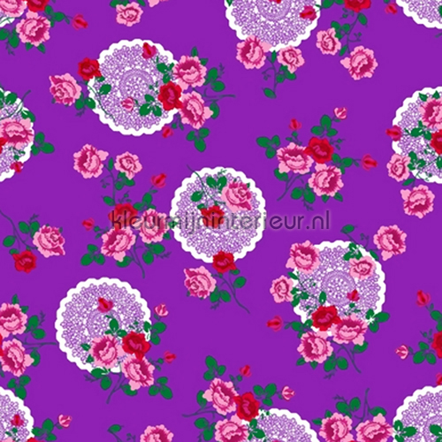 Flower and Ornament Purple lamina adhesiva 12606 basic motivos Gekkofix