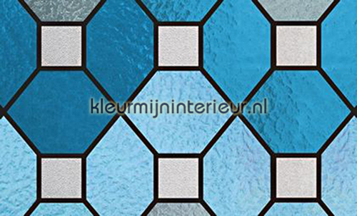 Stevige kwaliteit Glas in lood blauw plakfolie motieven gekleurd statisch Patifix